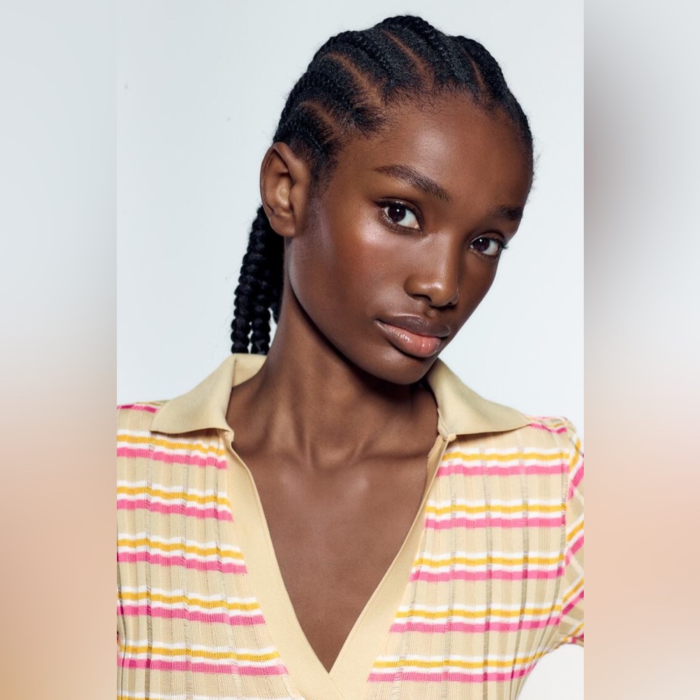 Zara Striped Dress with Polo Collar - Picture 5 of 14